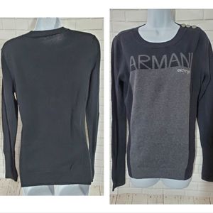 Armani Exchange Black and Gray Sweater